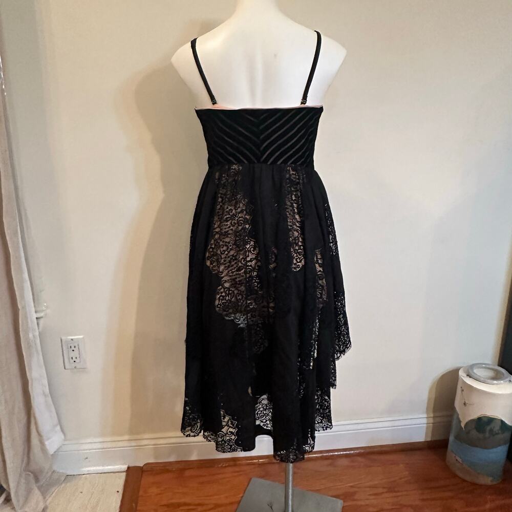 Free People Dark Fairy Midi Dress sz 8 Black Whimsigoth Velvet burnout dress - Picture 6 of 10